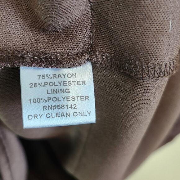 Maggy London Elegant Shimmer Brown Rosette Ruffle Tiered Evening Dress Size 8 - Picture 6 of 6